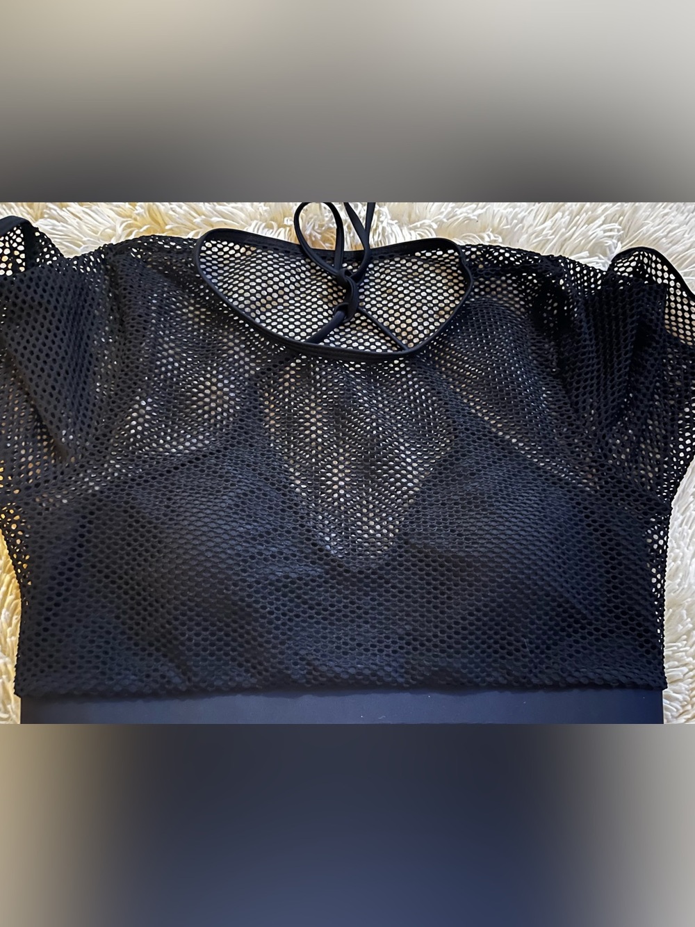 Black Mesh Crop Top